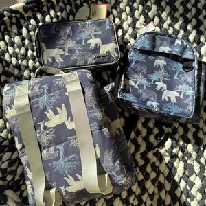 Chic Blue and White Patterned Backpack